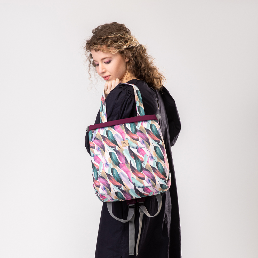 Rucsac MINIMAL frunze pastelate